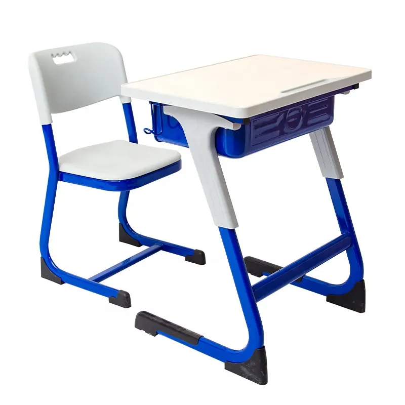 Mesa e cadeira única para sala de aula Mesa de escrita escolar com gaveta de livros para móveis estudantis