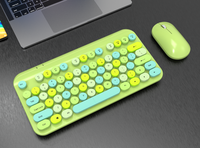 Guangdong Set Keyboard dan Mouse Gaming Retro Punk nirkabel 2.4G Aksesori komputer Mini dan ramping
