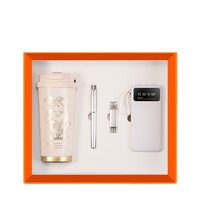 Nouveauté 2025, coffret cadeau 3 en 1, 4 en 1, souvenir pratique avancé, tasse à café, batterie externe, bloc-notes, stylo, ensembles cadeaux de voyage/