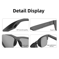 Lunettes intelligentes à utilisation mains libres avec Bluetooth, 7 heures d'autonomie, lunettes intelligentes à oreilles ouvertes pour les appels, la conduite et les activités de plein air