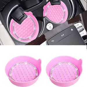 3D Diamond Inlay Silicone <b>Car</b> <b>Cup</b> <b>Holder</b> Coaster Anti-Slip Water Bottle <b>Holder</b> with Silica Gel Novelty Gift - Product Image 1