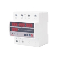 Interrupteur sélecteur électrique 220V 63A 80A 100A avec affichage LED de surveillance en temps réel, protection IP20, en cuivre, montage sur rail DIN
