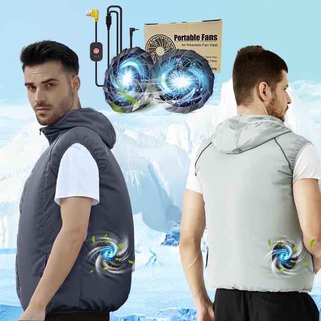 Unisex Cooling Vest With Fans Cable Work Sun Protection-for Summer Heatstroke Prevention Air Conditioner Jacket