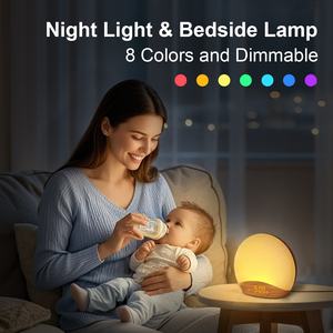 Réveil intelligent en bois HiFiD personnalisé, nouveau produit, avec lumière <span class=keywords><strong>d</strong></span>'aube et machine à bruit blanc pour la santé - Product Image 4