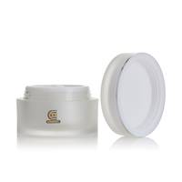 Contenants cosmétiques de luxe 10ml 50ml, pot rond en acrylique blanc nacré violet pour emballage de soins de la peau