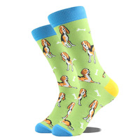 Nouveauté Unisex Paquet de conception de logo personnalisé rapidement bas quantité minimale de commande Hommes Femmes Mode Drôle Jacquard Imprimé Coloré Crew Tube Chaussettes