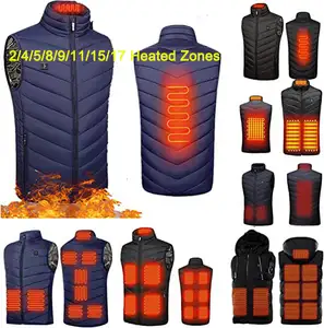 Xsunwing IN STOCK 2-17 zone di riscaldamento Gilet riscaldato Gilet S-4XL inverno controllo esterno temperatura ricarica USB Gilet abbigliamento caldo