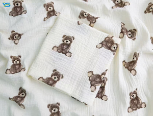 Tessuto <span class=keywords><strong>di</strong></span> <span class=keywords><strong>Cotone</strong></span> Stampato a Doppio Strato, Tessuto <span class=keywords><strong>di</strong></span> <span class=keywords><strong>Cotone</strong></span> a Doppia Garza, Tessuto <span class=keywords><strong>di</strong></span> <span class=keywords><strong>Cotone</strong></span> Seersucker per Abbigliamento Neonato - Product Image 2