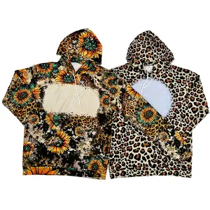 58 desenleri 2XS-5XL süblimasyon boş leopar ağartılmış Hoodies % 95% Polyester hava tabakası kazak tişörtü sonbahar için uygun