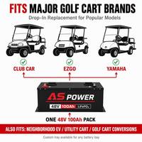Batería de Litio LiFePO4 de 48V 100Ah para Carro de Golf, 5120Wh, Ciclo Profundo, con BMS de 200A, Reemplazo para Club Car, EZGO, Yamaha, Sin Mantenimiento
