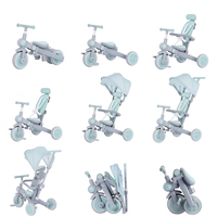 BEBELUX 7 en 1 tricycle pliant multifonctionnel pour enfants poussette à trois roues avec pédales équilibre personnalisable à la mode