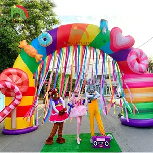 Inflatable इंद्रधनुष कैंडी कट्टर विज्ञापन कार्निवल रंगीन सजावट मेहराब उत्सव त्योहार घटना पार्टी प्रवेश द्वार तोरण