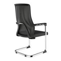 Chaise de bureau exécutive moderne et confortable, hauteur réglable, siège ergonomique en maille, base chromée, dossier en plastique, pivotante et fixe