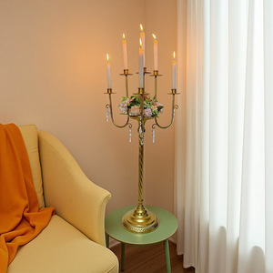 Candelabro de Estilo Europeo con Múltiples Cabezas de Cristal, Decoración para Centro de Mesa de Boda - Product Image 3