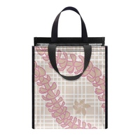 Nouveaux sacs isothermes portables populaires Logo personnalisé Hawaii Puakenikeni Hibiscus Design Polyester isolé autocollant magique sac de repas