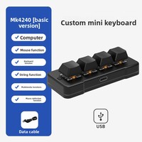 Clavier mécanique personnalisé à rétroéclairage RGB, 4 touches, sans fil 2.4G BT, sans pilote, raccourcis universels copie-colle pour téléphones