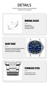 Montre à quartz décontractée CURREN 8455, acier inoxydable, marque haut de gamme, montre homme, lumineuse, Reloj Masculino, étanche, montre-bracelet - Product Image 5