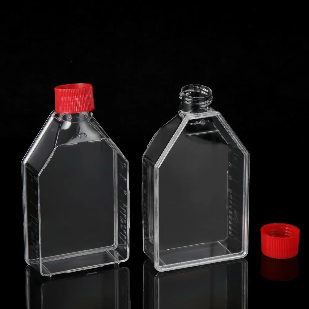 Suzhou factory Cotaus 25 cm2 T75 T175tc flacone per coltura cellulare trattato con coperchio di sfiato per materiale di consumo da laboratorio