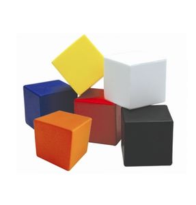 Cadeaux promotionnels personnalisés avec logo, cube en mousse PU noir, balle carrée anti-stress, jouets anti-stress carrés - Product Image 4