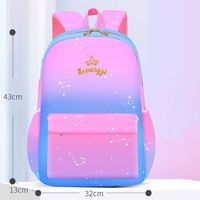 Sac à dos pour enfants Fashion Galaxy Gradient pour filles, imperméable, léger, sac d'école, décoration mignonne avec pompon, sac à dos pour enfants