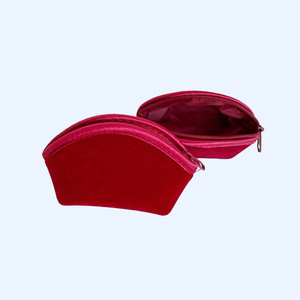 Sac à bijoux en velours Ze Shun, emballage en tissu rouge avec fermeture éclair - Product Image 1
