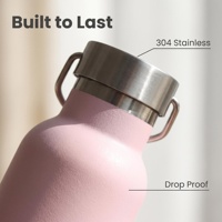 Botella de agua fría y caliente sin Bpa con tapa Termo de vacío de acero inoxidable de doble pared