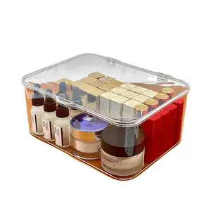 High quality plastic flip cosmetic storage box that can store lipstick cosmetics stationery handbooks