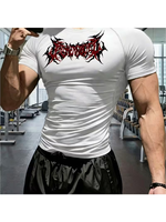 T-shirt de compression pour homme, séchage rapide, respirant, haute élasticité, anti-transpiration, avec imprimé crâne original pour la salle de sport