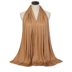 2025 Atacado de Alta Qualidade Mulheres Muçulmano Xaile Envoltório Planície Hijabs 60*170cm Premium Scarf Algodão Jersey <span class=keywords><strong>Hijab</strong></span> para As Mulheres - Product Image 5