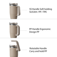 HAERS Gobelet isolé à double paroi de 40oz avec poignée et paille pour la vente en gros