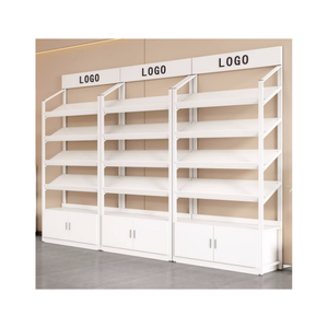 Estantería de góndola de estilo moderno, estantes de góndola individuales de doble cara, estantes de supermercado, estantes de exhibición de <span class=keywords><strong>Metal</strong></span> de madera para supermercado - Product Image 1