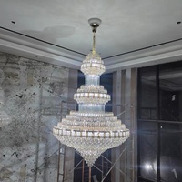 Lustre en cristal LED de luxe pour villa, grand escalier intérieur, hall d'entrée élégant, hôtel duplex, salle de banquet de mariage, luminaire suspendu