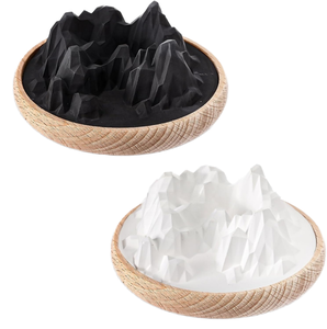 Set de Difusor de Aromas Personalizable de Tierra de Diatomeas, Hecho a Mano, sin Llama, Aromaterapia, Fragancia Duradera, Negro y Blanco - Product Image 1