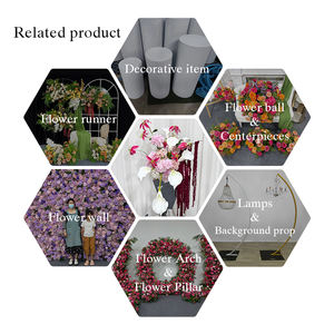 Hortensias Rosas y Lirios Blancos de Seda Artificial Realistas para Decoración de Pasillos de Boda - Product Image 5