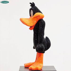 Nouvelle Statue en Résine de Canard <span class=keywords><strong>Duffy</strong></span> de Dessin Animé, Ornée de Cristaux, Artisanat pour la Maison et la Galerie, Motif Animal Incrusté de Diamants, Fabriquée en Fibre de Verre - Product Image 3