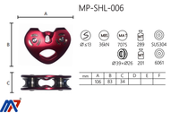 MingPin Système à double poulie de type cœur, résistance à la rupture de 36KN, boucle à rouleau pour câble en acier inoxydable, conception anti-chute, 1 anneau en D