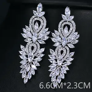 fancy dangle crystal antique drop earring,wedding earring bridal copper earring