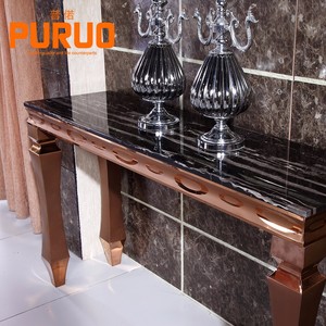 Foyer <strong>Black</strong> <strong>Console</strong> Metal Legs Furniture Long <strong>Console</strong> Table - Product Image 3