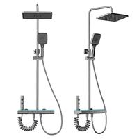 Ensemble de douche direct usine : Système de douche de salle de bain tout en laiton pour usage domestique avec pommeau à main à pression accrue, eau chaude/froide