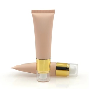 Emballage personnalisable pour petit tube de crème BB, fabriqué en usine, tube ovale en plastique avec pompe, imprimé en couleur, conteneur cosmétique vide - Product Image 2