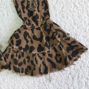 Nueva Llegada Pantalones Vaqueros Acampanados con Estampado de Leopardo y Cinturón Ajustable con Botón para Niños, Sin Pedido Mínimo - Product Image 4