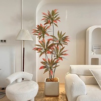 Plante Cordyline Artificielle de Luxe Grand Arbre Vert en Pot pour Salon Décoration Intérieure Maison Moderne Sol Debout Faux Plantes.