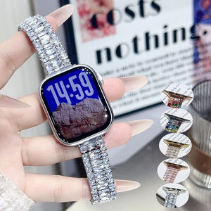 Bracelet de montre en métal avec paillettes et diamants Upro pour Apple Watch Ultra 2 49 mm Série 10 9 8 Bracelet de montre intelligente de luxe pour femme - Product Image 2