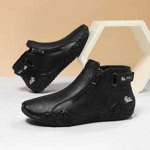 أحذية نسائية مسطحة كاجوال جديدة للخريف والشتاء، مصنوعة يدويًا من الألياف الدقيقة الصلبة، بسحاب للإغلاق، مناسبة للتجارة عبر الحدود - Product Image 4