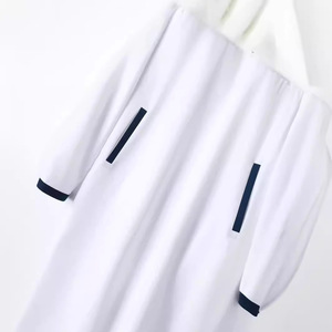 ثوب أطفال إسلامي للشرق الأوسط من ليجيا، تصميم ODM، بأكمام طويلة، مصنوع من البوليستر الناعم، مخطط بأزرار وياقة قائمة - Product Image 4