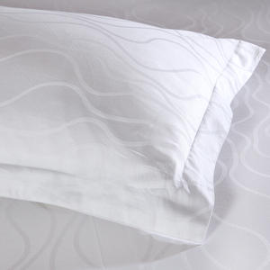 Parure de lit d'hôtel 4 pièces en pur coton blanc style jacquard 60S pour maison d'hôtes, drap et housse de <span class=keywords><strong>couette</strong></span> personnalisables - Product Image 3