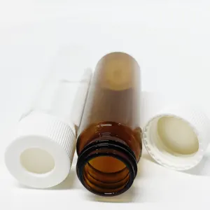 Flacone campione trasparente/marrone da 5ml con tappo in silicone PTFE fiale di stoccaggio in vetro trasparente