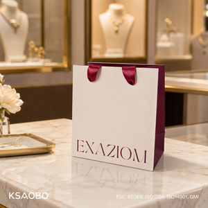 Boîte à bijoux en papier avec logo personnalisé <span class=keywords><strong>de</strong></span> luxe, ensemble avec sac en papier, boîte cadeau en velours bordeaux pour bague, boucles d'oreilles, collier, pour boutique, vente en gros - Product Image 1