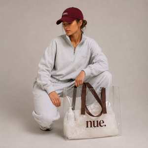 Bolsa de Mano Transparente Personalizada con Logotipo Propio, Bolsa de Mano Holográfica de PVC Transparente para Mujer, Bolsa de Mano de TPU Láser para Vacaciones en la Playa, <span class=keywords><strong>Piscina</strong></span> y Viajes - Product Image 1