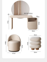 Table de Maquillage Moderne de Luxe avec Éclairage Réglable, en Bois Massif Blanc et Noir, pour Chambre à Coucher, Meuble de Maison, Vente Chaude